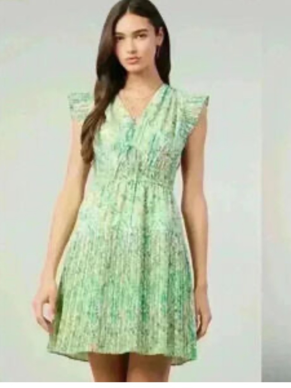 Anthropologie Current Air Floral Garden Sage Mix Print Pleated Size Small NWT - Picture 2 of 10
